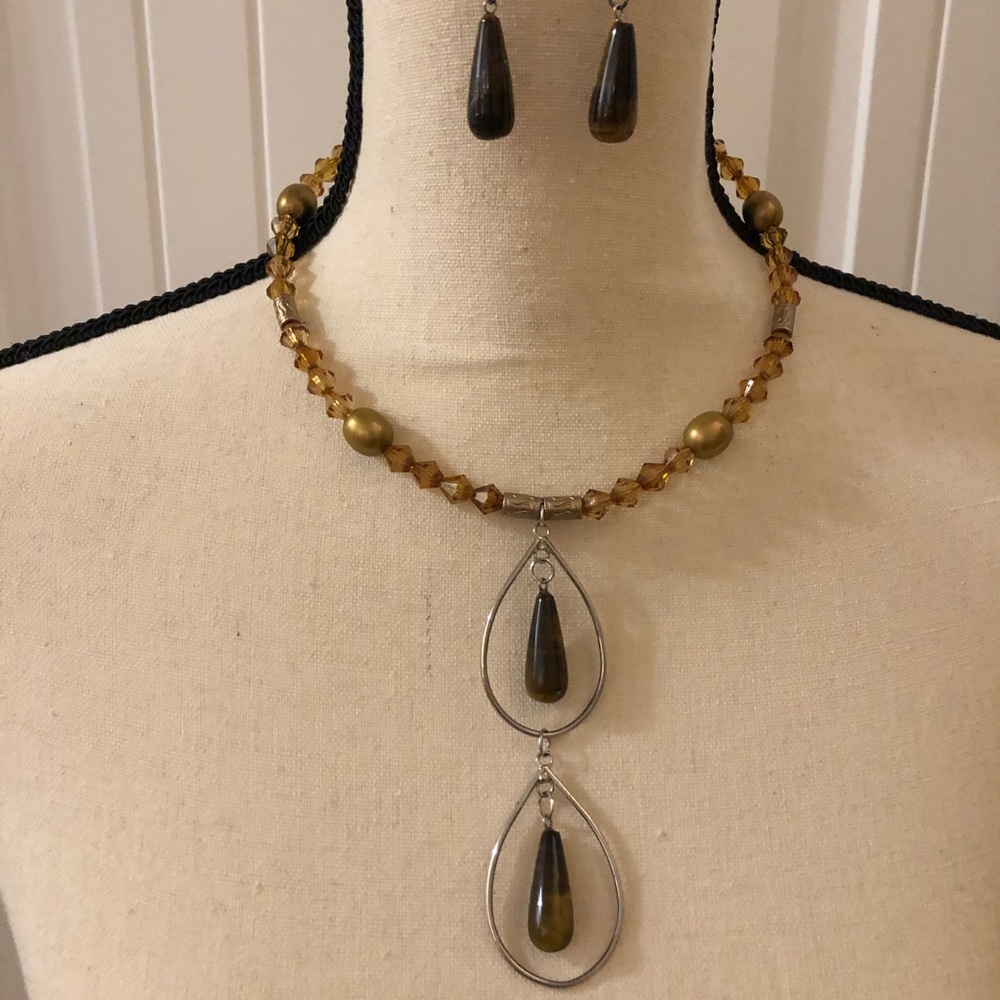 Glasshouse custom made necklace and earring set